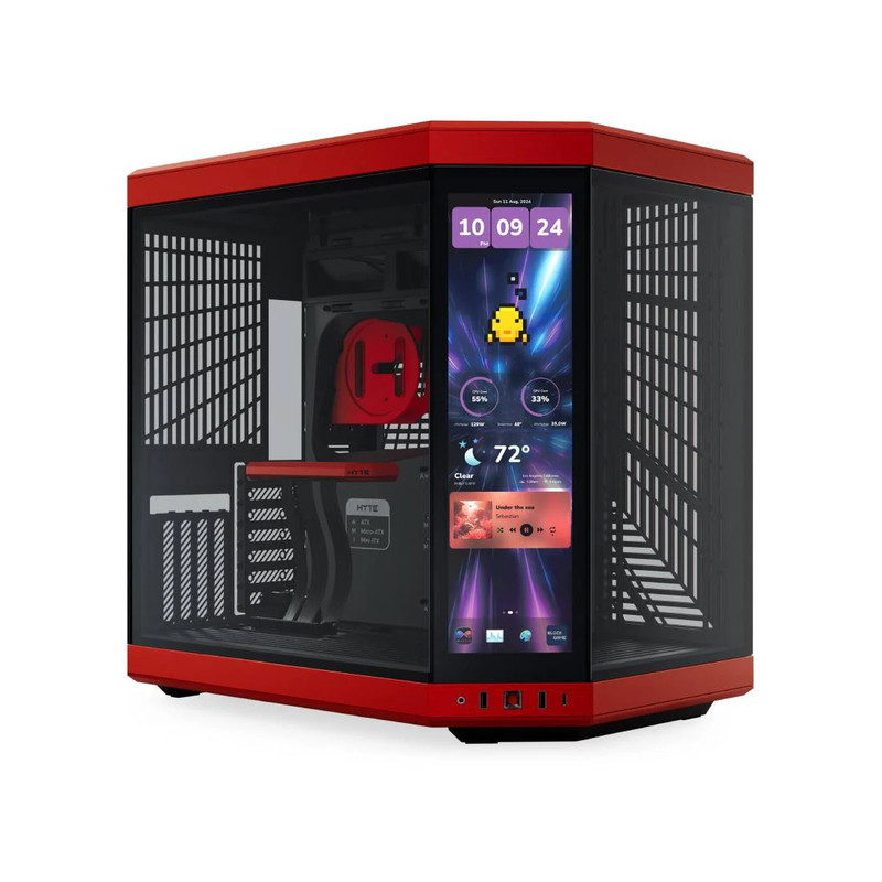 Hyte Y70 Touch Infinite with 14.5" Touch Screen Mid Tower Case - Red/Black - صندوق